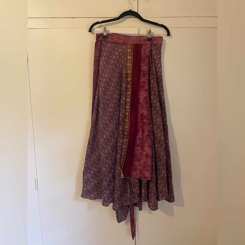 Indian silk wrap skirt